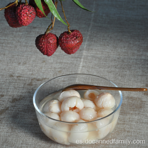 lichi enlatado litchi entero roto en almíbar ligero